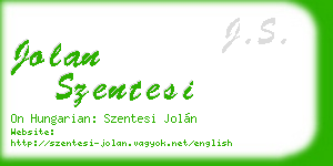 jolan szentesi business card